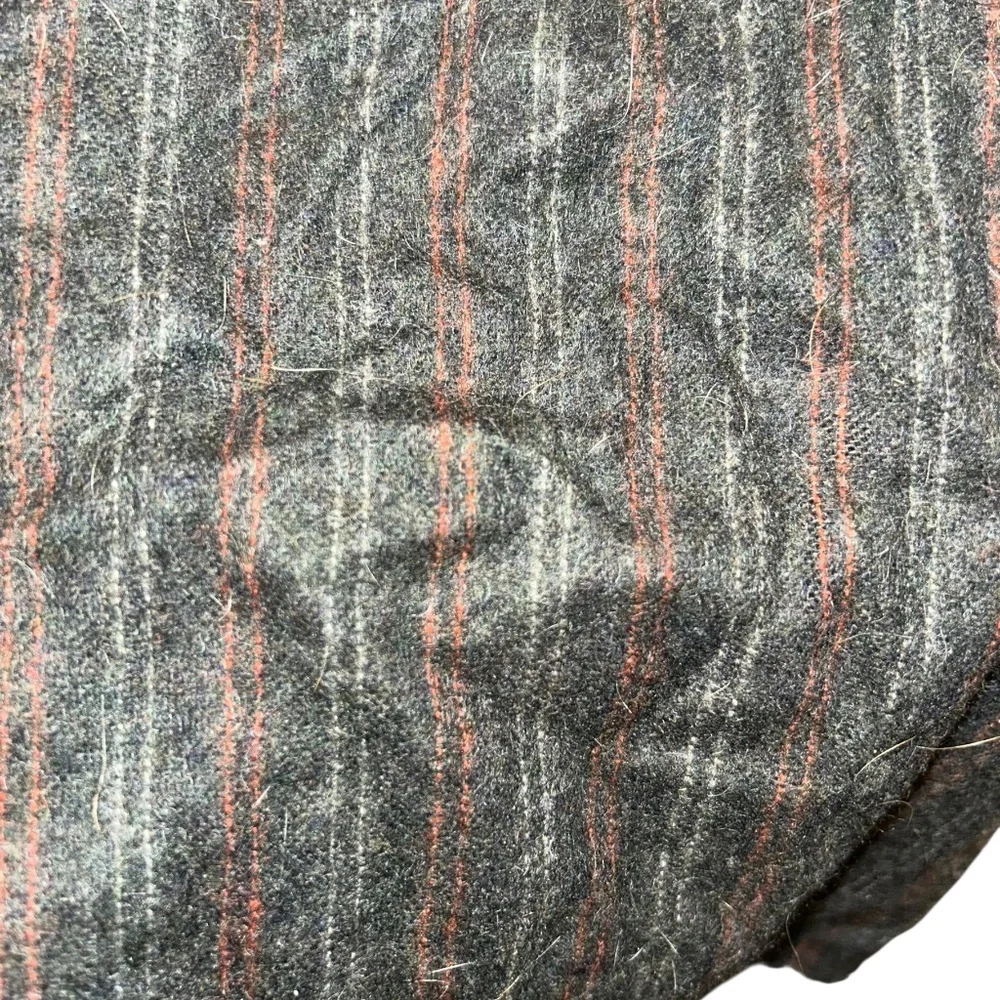 Barneys New York 100% Cashmere charcoal pin stripe scarf